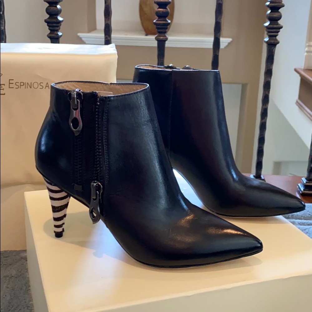 Carolinna Espinosa black leather booties